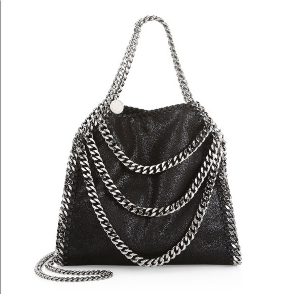Black Stella Mccartney Falabella Mini Bag with 3 Chains